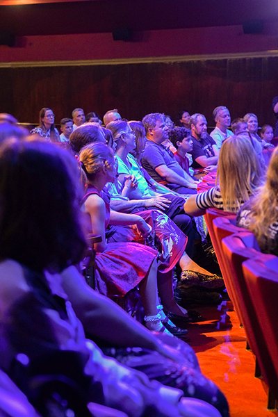 The audience at the Back To The Future - The Musical at the Kids Week Q&A