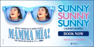 A vibrant summer scene featuring a beach with sun loungers, umbrellas, and people enjoying the sun.