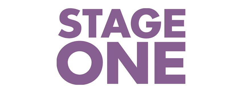 Stage One logo featuring a stylised design with vibrant colours, representing theatre careers advice.